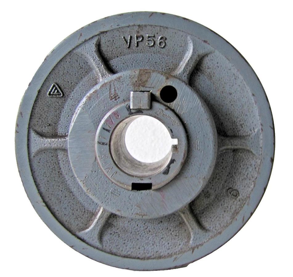 Used Variable Pitch 1VP56 V Belt Pulley 5-3/8" OD 1-1/8 Keyed ID Single Groove
