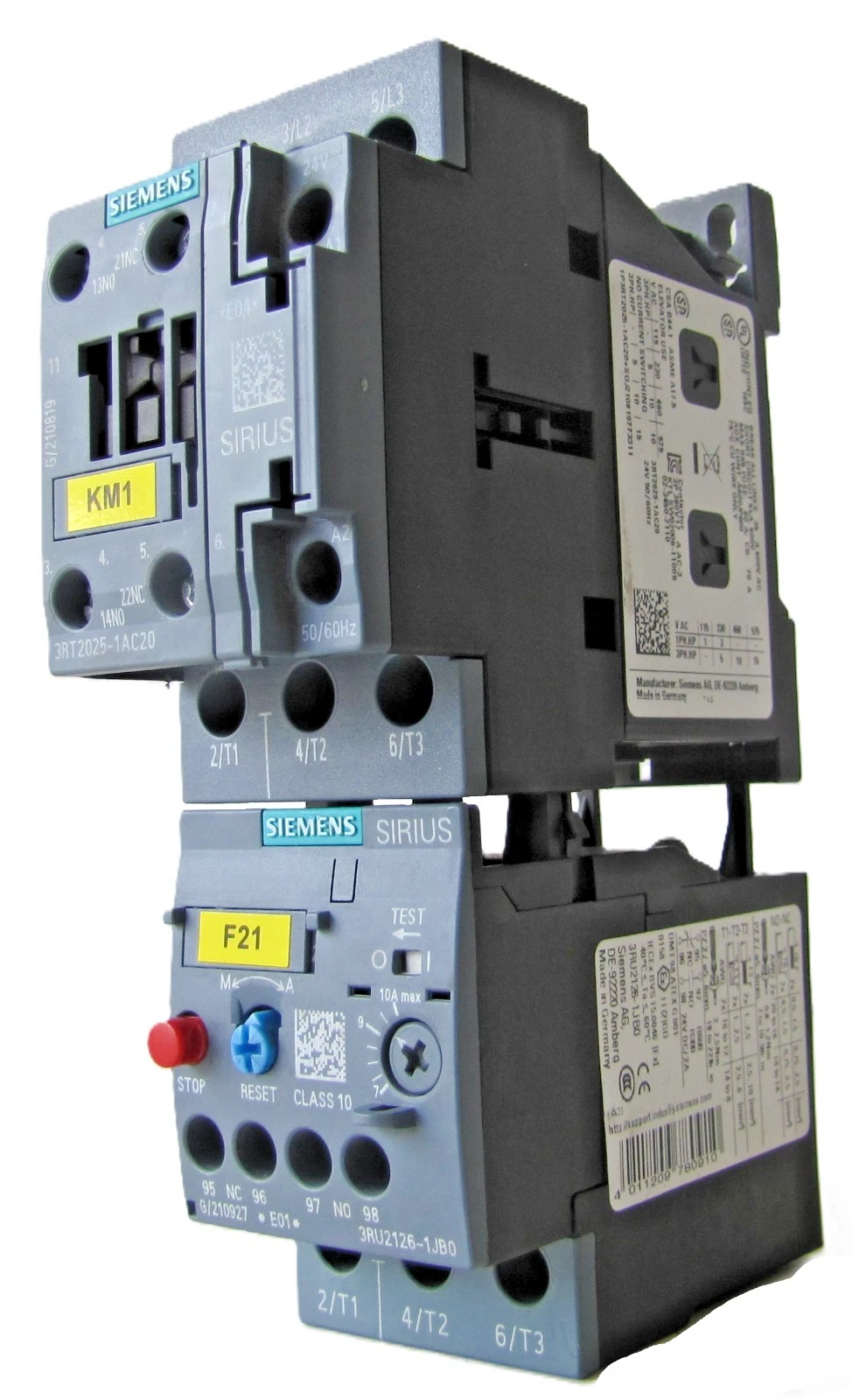 Used Siemens 3RT2025-1AC20 35A Motor Starter 24V Coil Overload 3PH 5HP 230V 10HP 460V