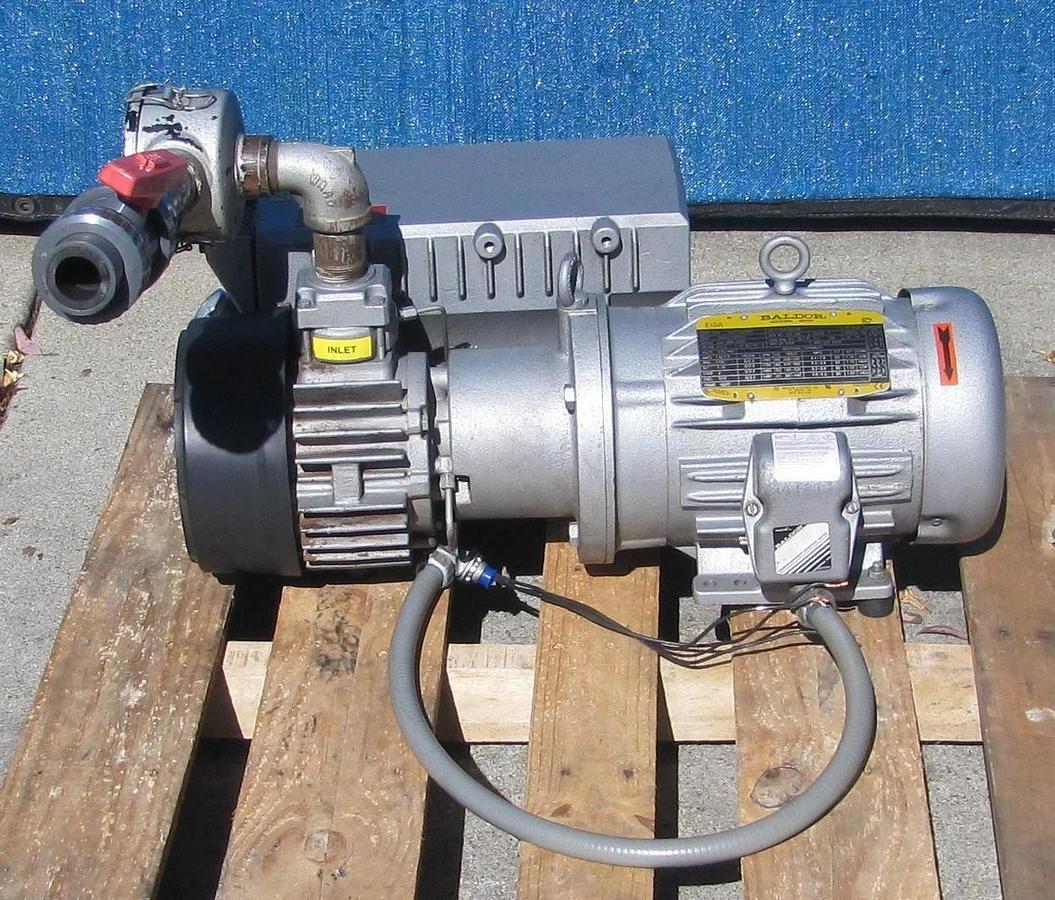 Used Busch R5 Oil Lubricated Rotary Vane Vacuum Pump 41 CFM 3HP Baldor Motor #3