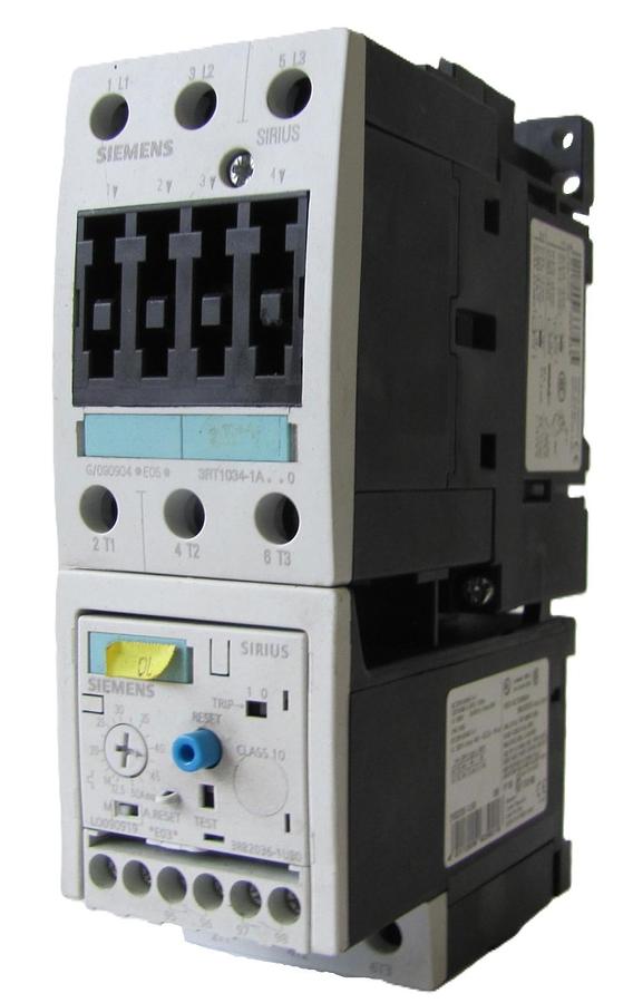 Used Siemens 50A Motor Starter 3RT1034-1A..0 24V Coil With Overload Relay 25HP 460V
