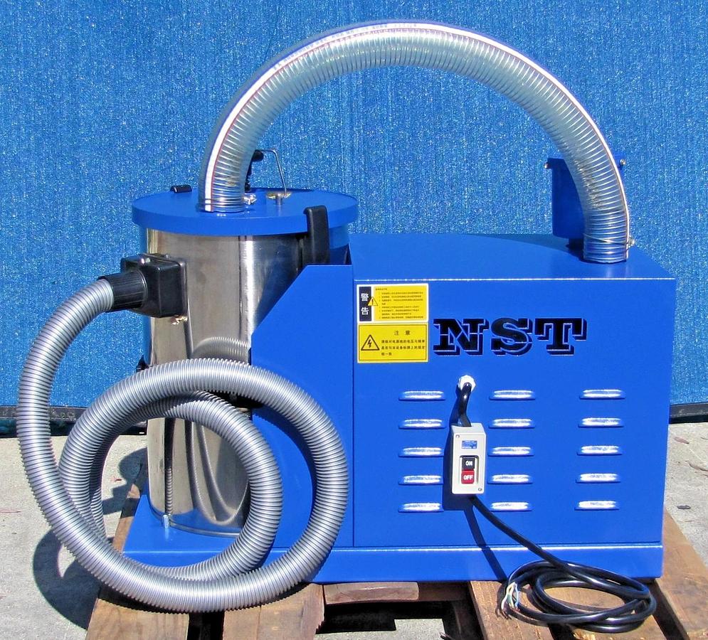 Used NST 4.5 HP Vacuum Dust Collector With Canister & Hose 230V 3 Ph Strong Suction