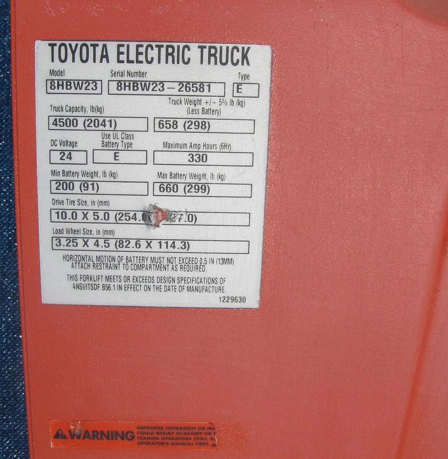 Used Toyota Orange Upper Cover 00590-55980-71 for Electric Pallet Jack 8HBW23