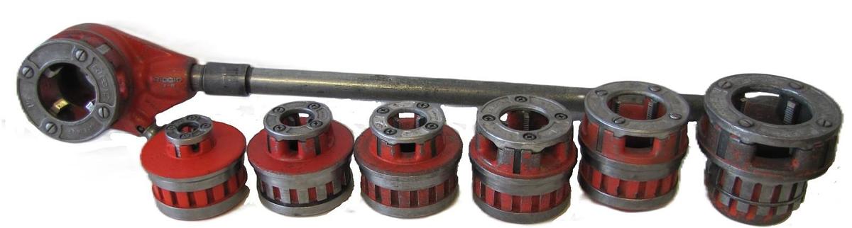 Used RIDGID 12-R Exposed Ratchet Threader Set 1/8", 1/2", 3/4", 1", 1-1/4", 1-1/2", 2 95691552075