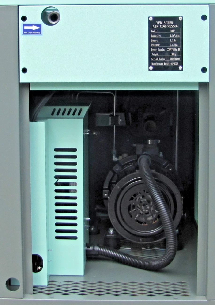 Used 2026 Maximus 10 HP Rotary Screw Air Compressor VFD 230V Single Phase 80 G TanK