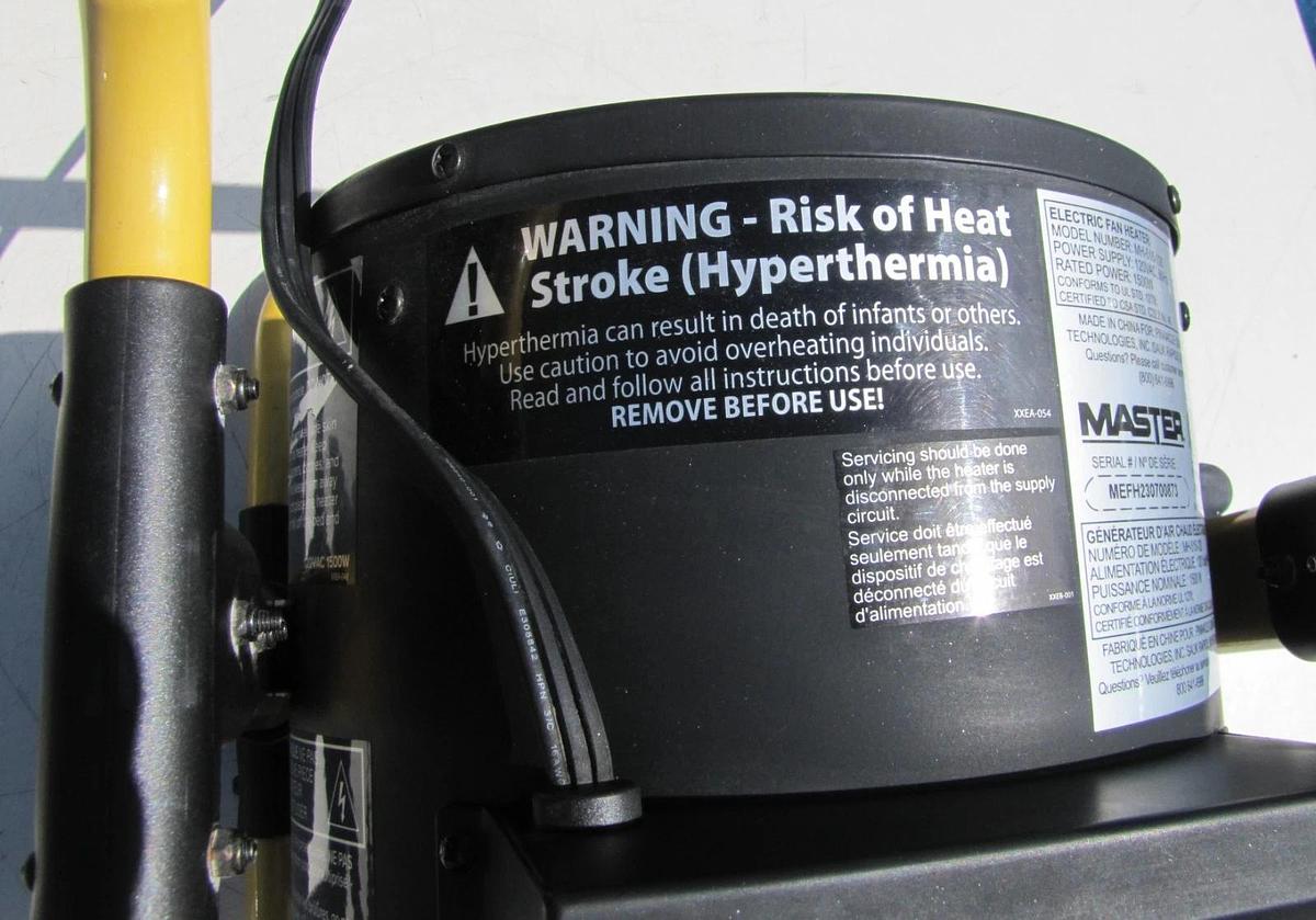 Used Master Electric MH-515-120 Fan Heater 1500W 120 VAC Fan & Heater Modes