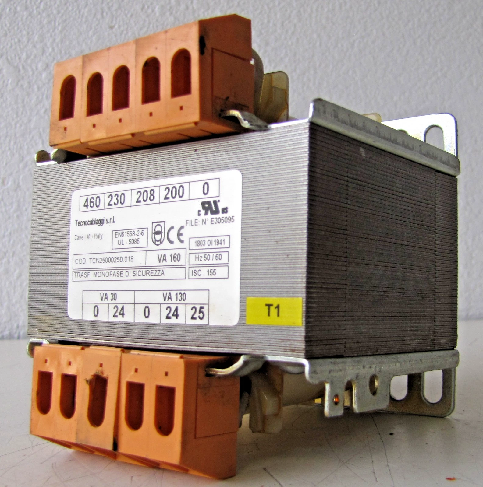 Used Tecnocablaggi 160 VA Control Transformer TCN26000250.018 200-460V Input 24V Out
