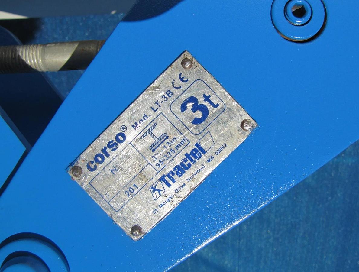 Used Tractel Corso 3 Ton / 6000 Lbs I-Beam Lifting Clamp 3-1/2" to 13" Jaw LT-3B  #1