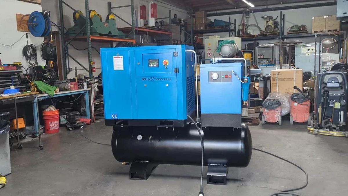 Used 2026 Maximus All-In-One 10HP Rotary Screw Air Compressor w/ 80 Gallon Tank