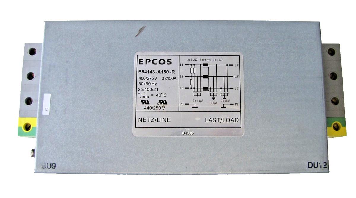 Used Epcos B84143-A150-R Line Filter Conditioner 480/275V 3 Phase 150 Amp