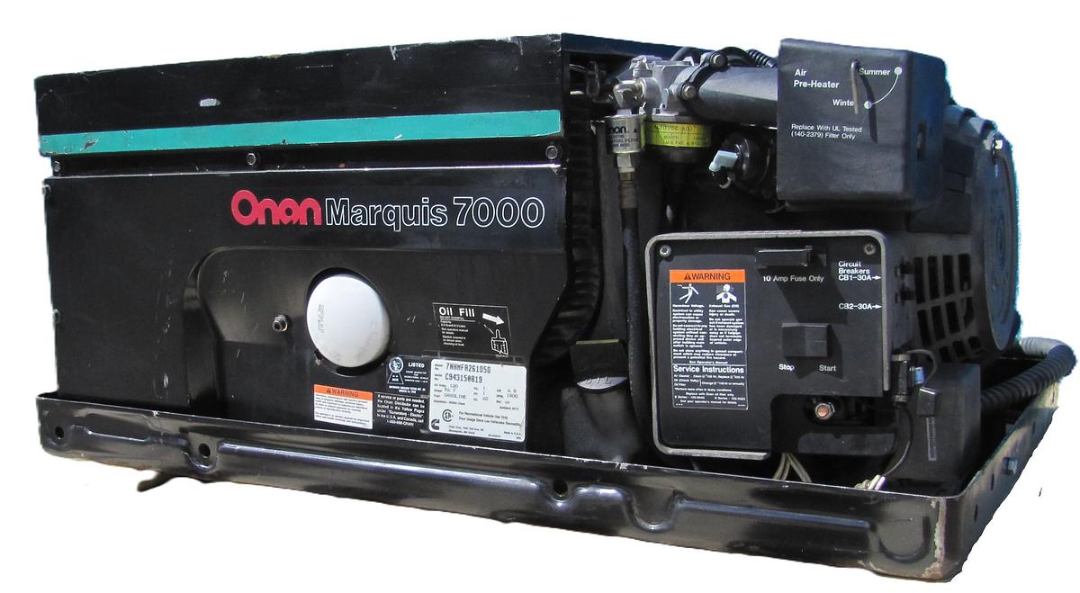 Used Cummins Onan Marquis 7000 Watt RV Mobilehome Gas Generator 120V Output