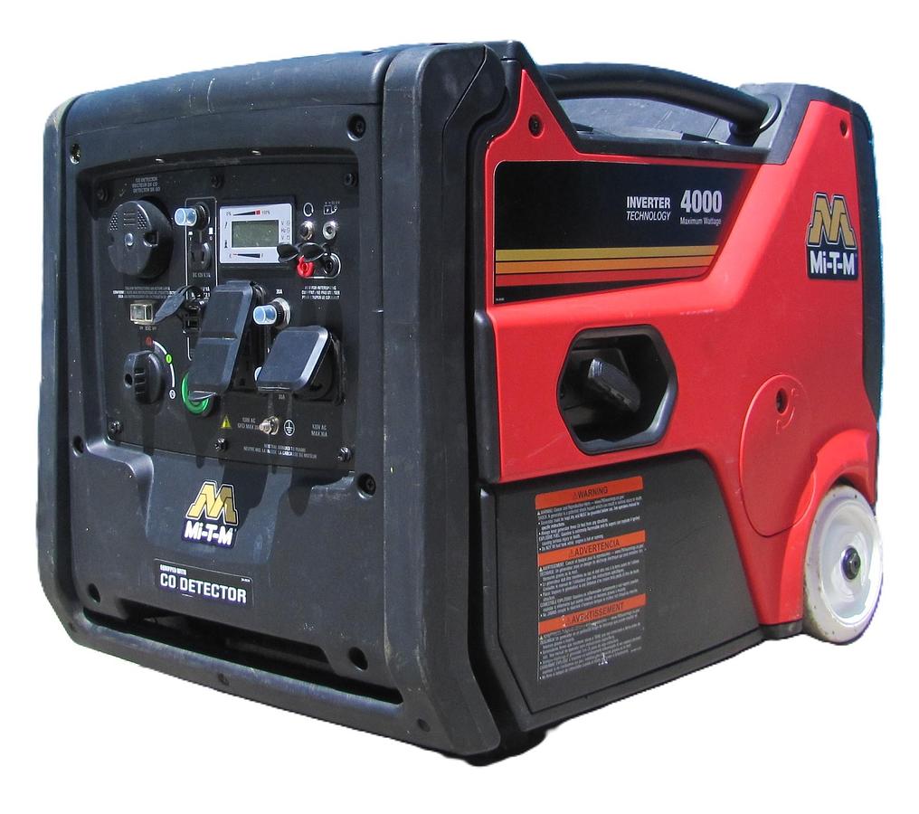 Used Mi-T-M 4000 Watt Gas Generator Inverter Technology 120 VAC & 12 VDC Output
