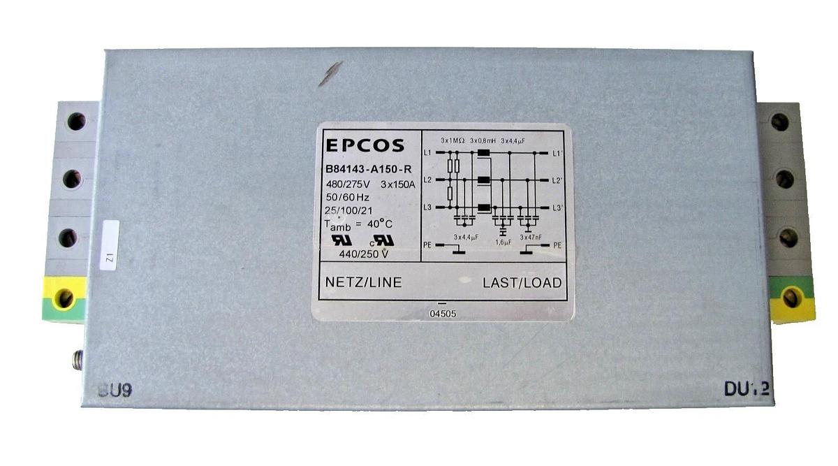 Used Epcos B84143-A150-R Line Filter Conditioner 480/275V 3 Phase 150 Amp