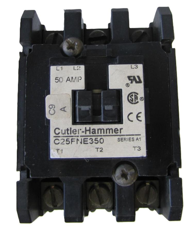Used Cutler-Hammer C25FNE350 50 Amp Contactor 115V Coil 3 Phase 15HP 230V 30HP 460V