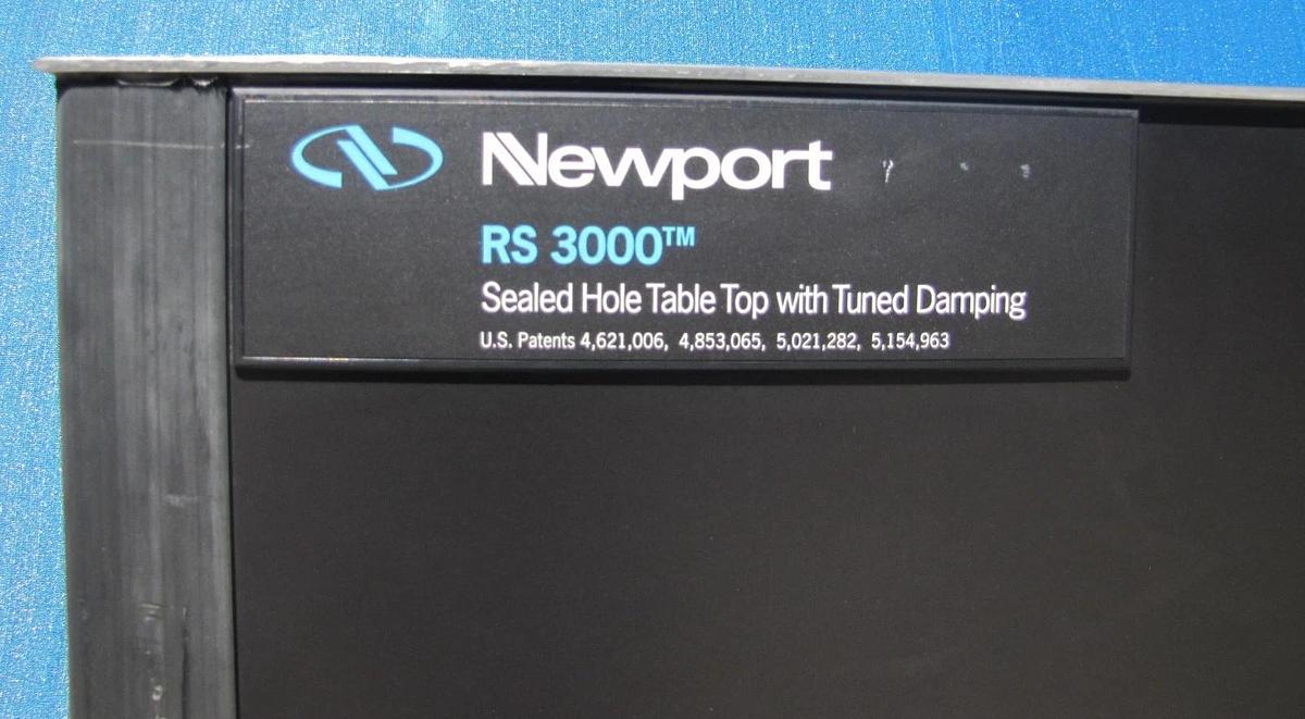 Used Newport RS 3000 10' x 2' Optical Breadboard Sealed Hole Table Top with Legs