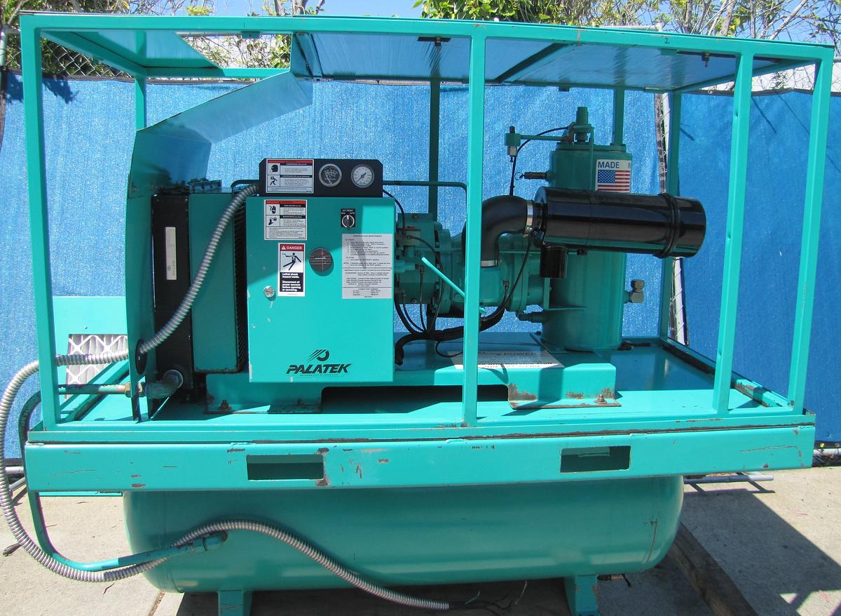 Used Sullivan Palatek 15 HP Rotary Screw Air Compressor with 120 Gallon Tank 51 CFM