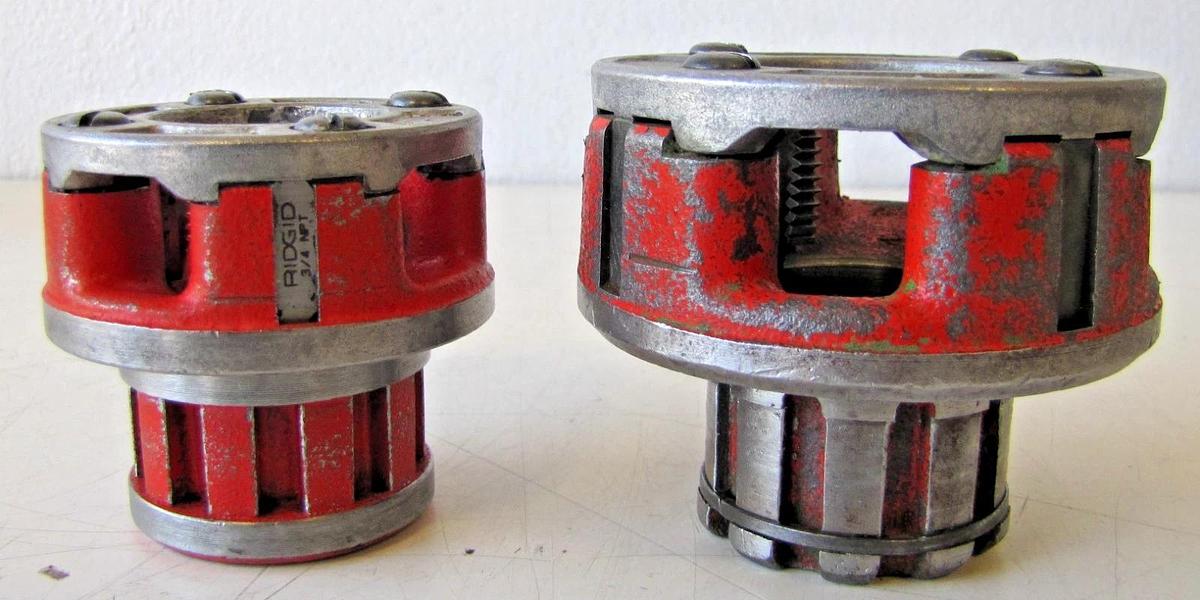 Used RIDGID 36345 00-R Exposed Ratchet Threader Set 1/4", 3/8", 1/2", 3/4", 1" Sizes