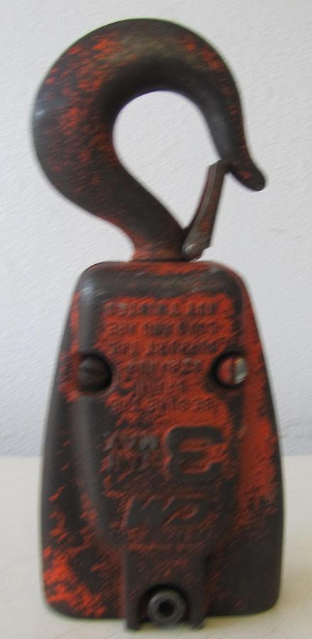 Used CM Lower Hook Block Assembly 627-860 Triple Reeved for RRT 3 Ton Chain Hoist