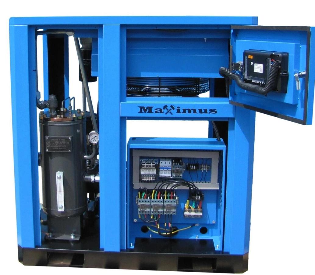 Used 2025 Maximus 15 HP 63 CFM Direct Drive Rotary Screw Air Compressor 230V 3 Phase