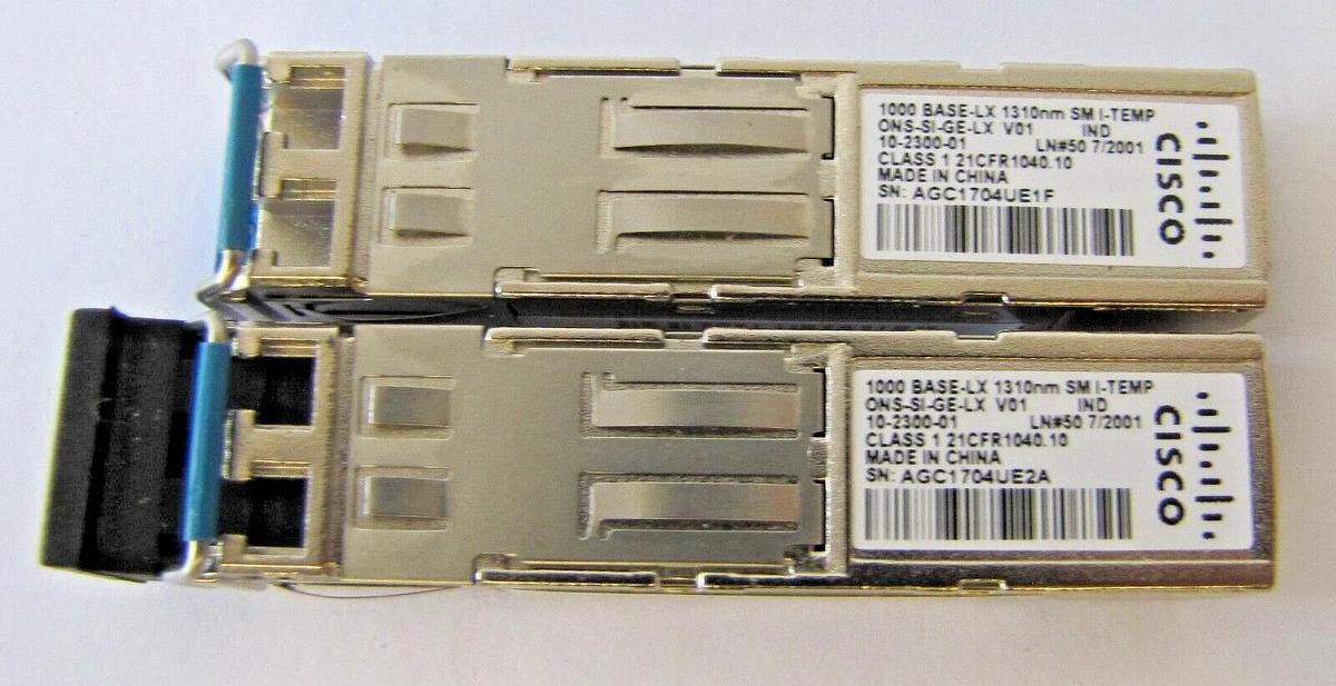 Used Lot of 2 Cisco ONS-SI-GE-LX Gigabit 1000 Base-LX Optical Transceiver