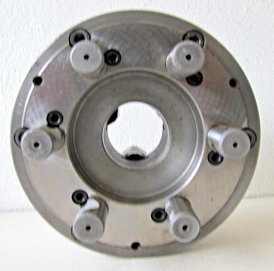 Used Bison Poland 8" 3-Jaw Self Centering Lathe Chuck 3245 Six Pin Rear Mount D1-6