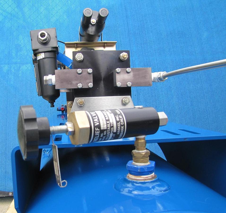 Used Haskel 8AGD-2 Single Stage Double Action Gas Booster with 80 Gallon Tank