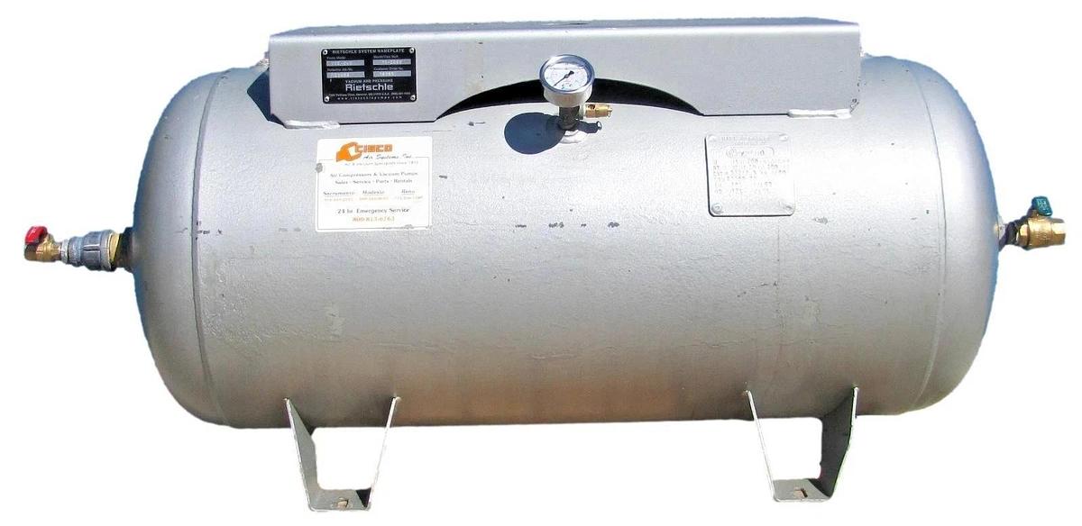 Used Manchester 60 Gallon Air Tank Vessel 200 PSI with Pressure Gauge for Compressor