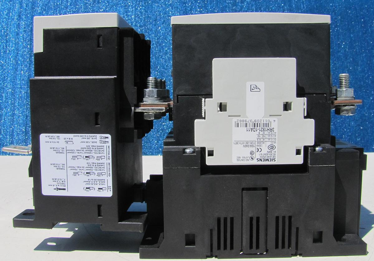 Used Siemens 185A Motor Starter Contactor 110V Coil With Overload Relay 185 Amp 1000V