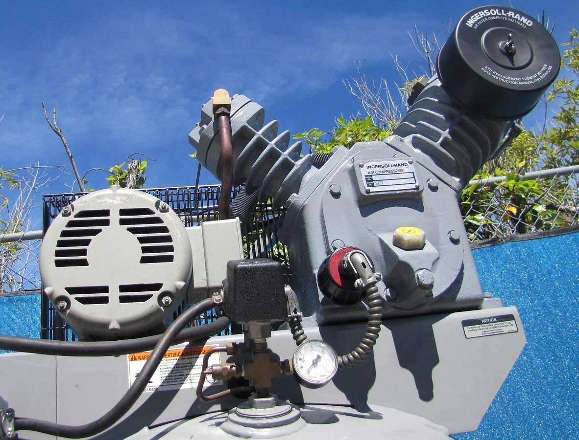 Used Ingersoll Rand 5 HP T30 Upright Piston Air Compressor 80 Gallon Tank 230V 3 Ph