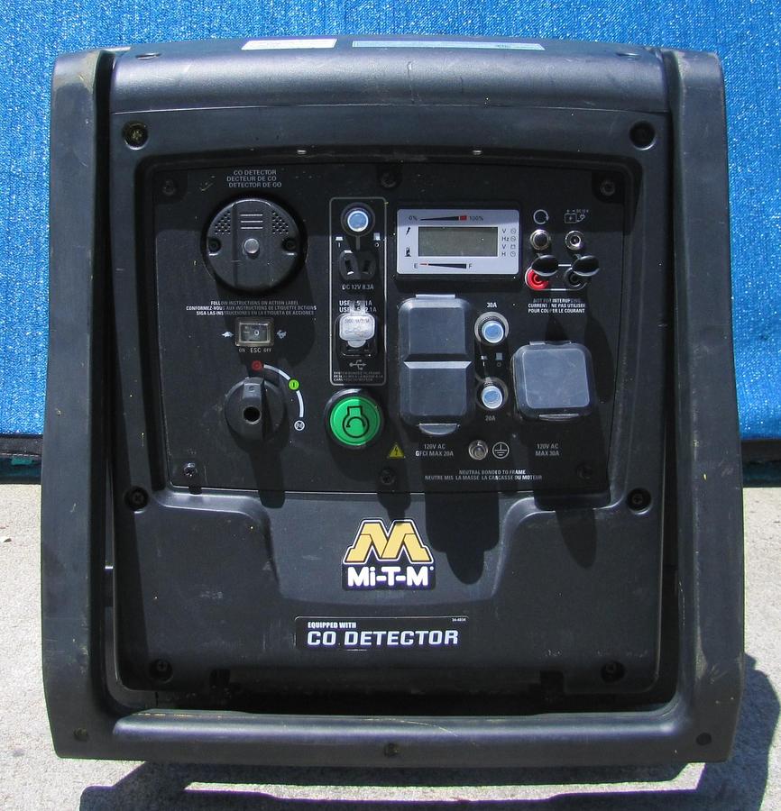 Used Mi-T-M 4000 Watt Gas Generator Inverter Technology 120 VAC & 12 VDC Output