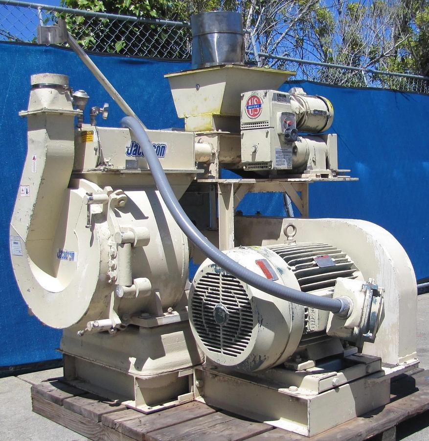 Used Jacobson 75 HP Commercial Hammer Mill Grinder 460V 3 Phase Reliance Motor AS-IS