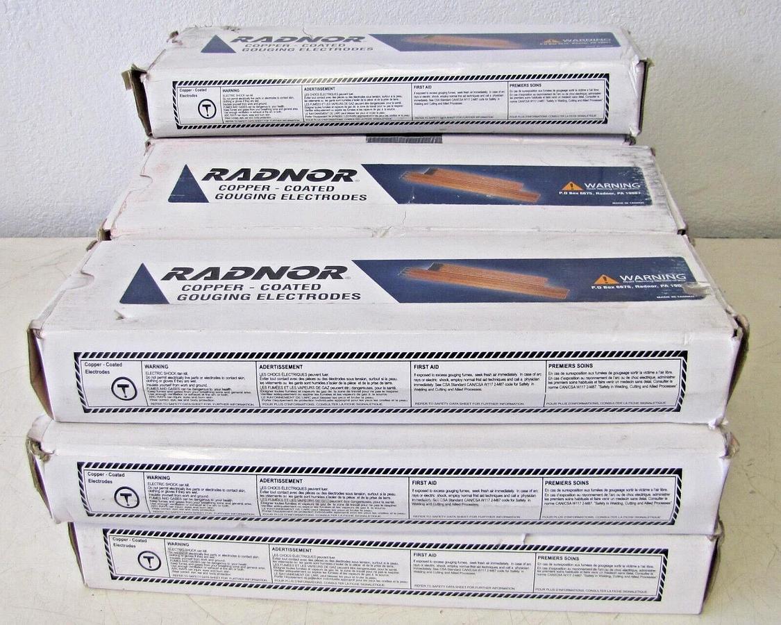 Used Lot of 10 Radnor Copper Coated Gouging Electrodes Pointed 3/8" x 12" 64002255