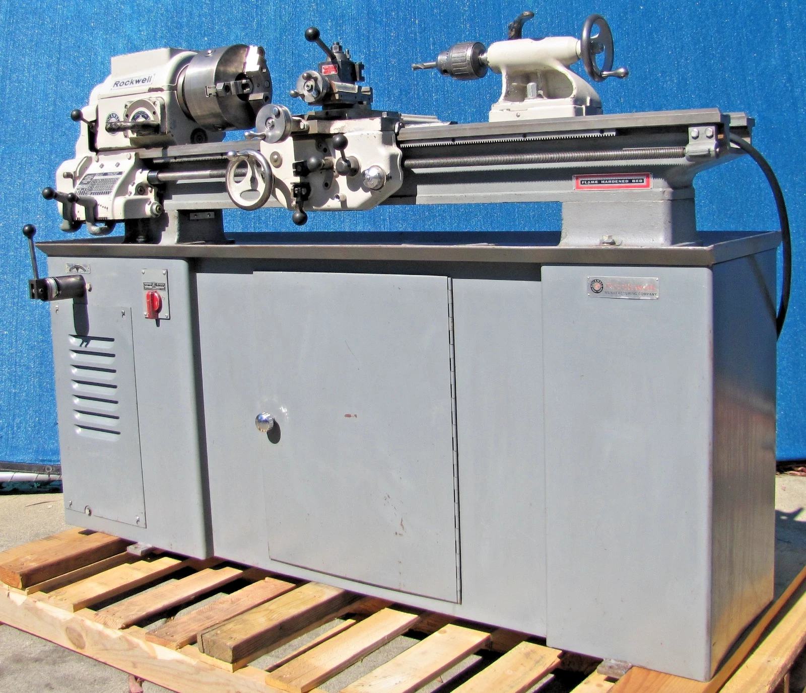 Used Rockwell 1HP Metal Lathe Variable Speed 8" 3 Jaw Chuck Cross Slide Feed 220V 1PH