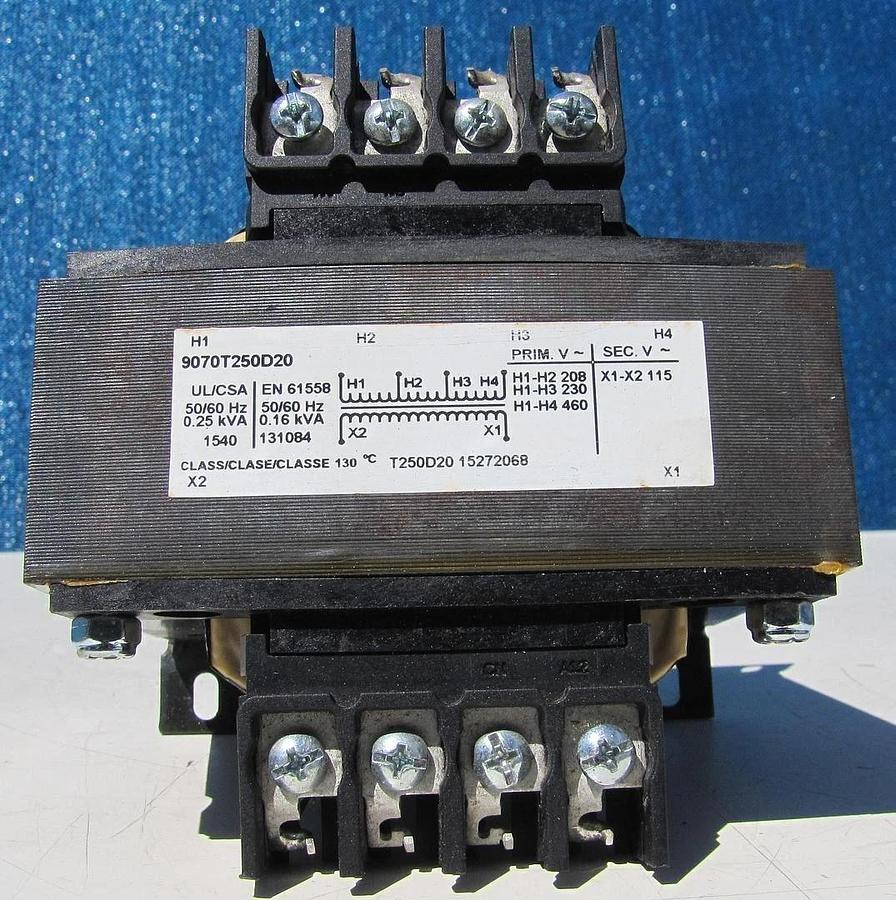 Used Square D 250 VA Control Transformer 208-230/460V Primary 115V Secondary .25 KVA