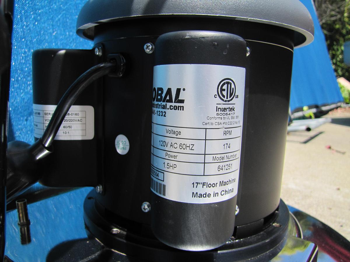 Used Global Industrial 17" Low Speed Floor Machine 1.5 HP Buffer Scrubber 73 ft cable
