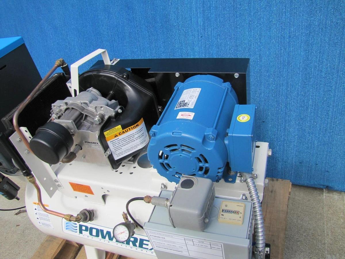 Used Powerex Oilless 3HP Scroll Air Compressor STS030134 with Tank and Air Dryer