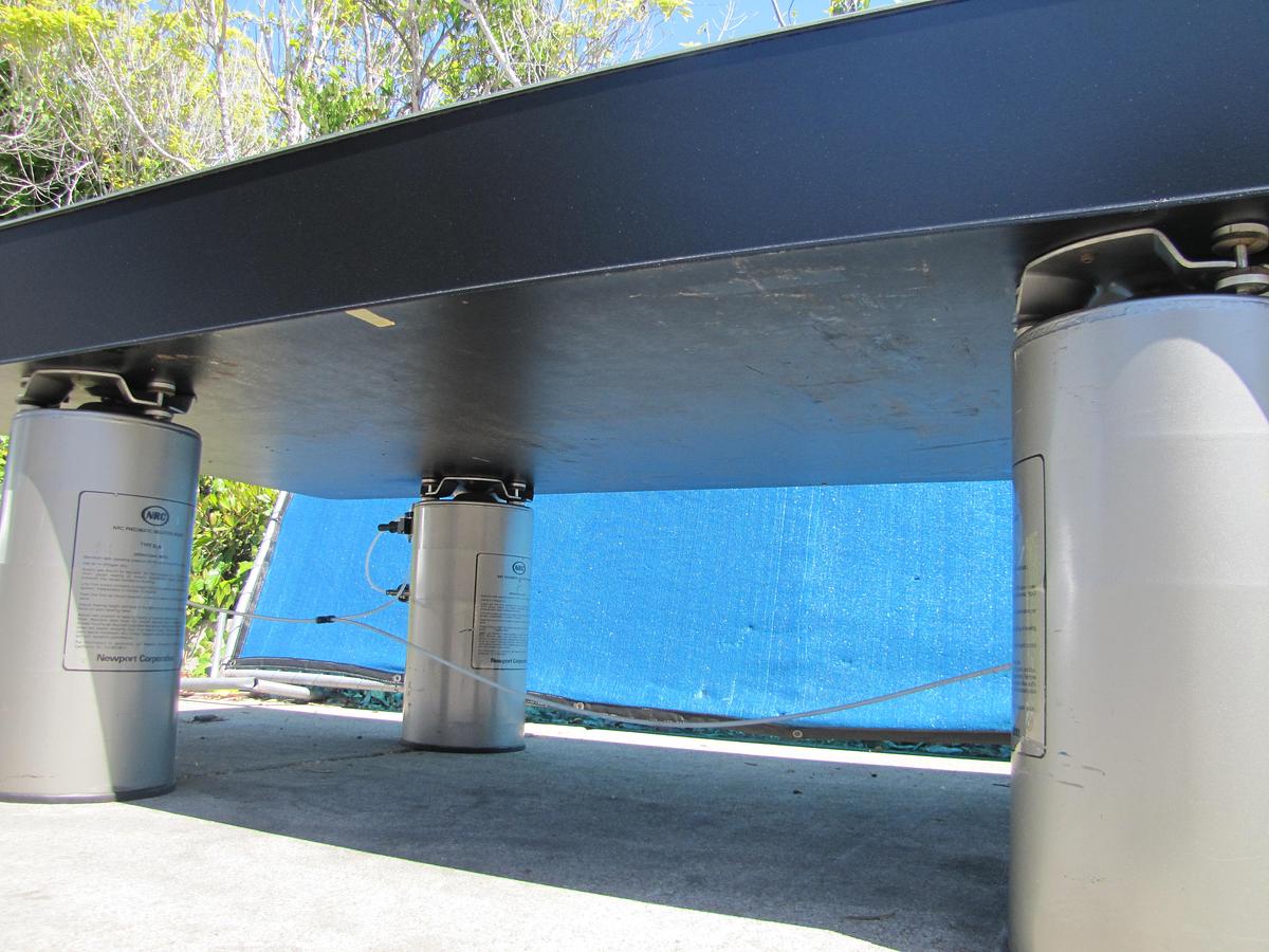 Used Newport MST 8' x 4' Breadboard Optical Table Top with Pneumatic Isolation Legs
