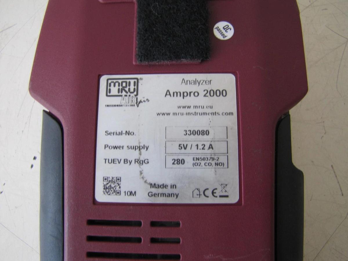 Used MRU Ampro 2000 Handheld Combustion Emissions Analyzer w/ Probe