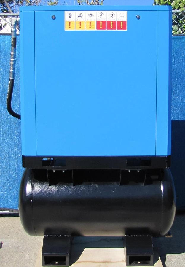 Used 2025 Maximus 15 HP 63 CFM Rotary Screw Air Compressor 230V 3 Phase With 80G Tank