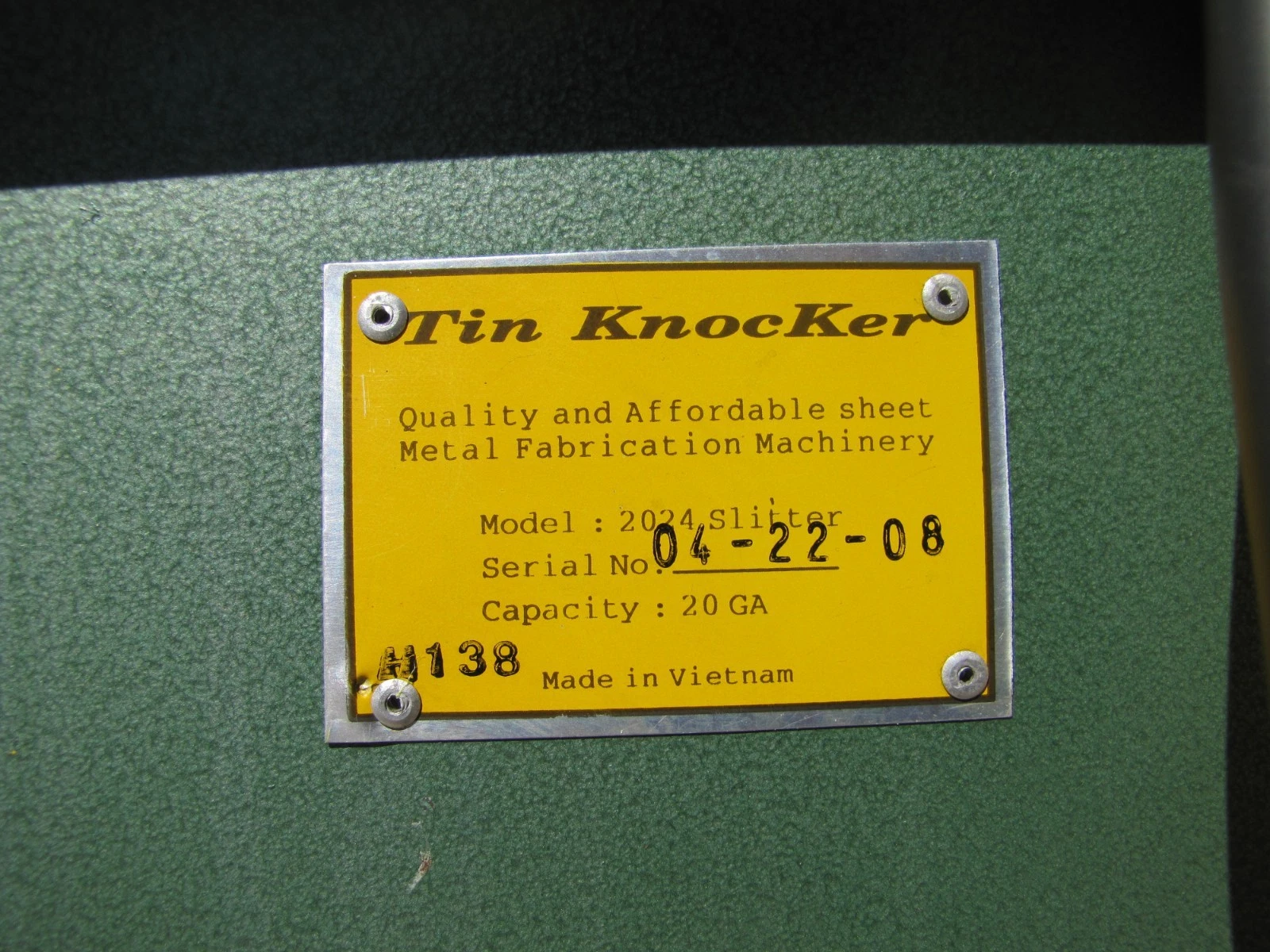 Used Tin Knocker 2024 Sheet Metal Slitter 20 Gauge 14" Throat HVAC Duct Cutter 115V