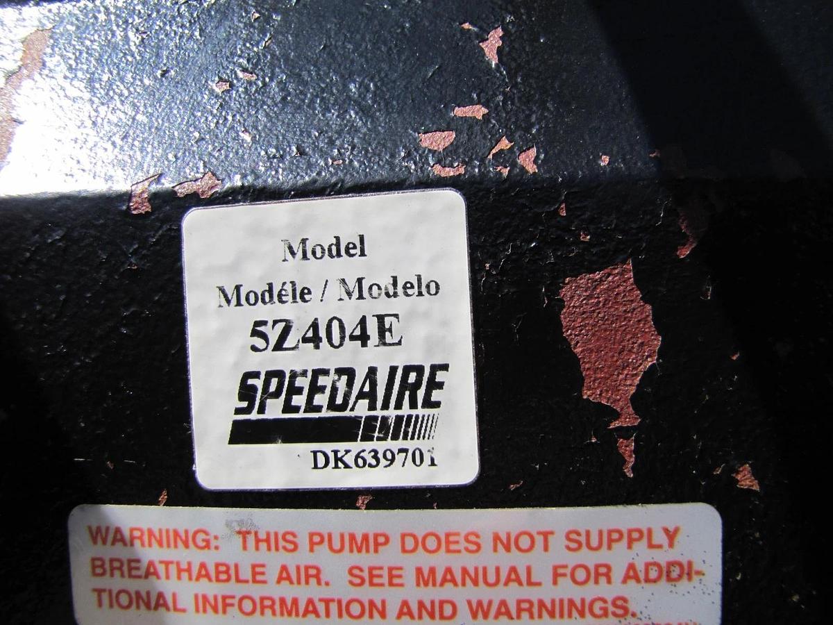 Used SpeedAire 5Z404E 5HP Piston Air Compressor 80 Gallon Tank 230V 3 Phase Upright