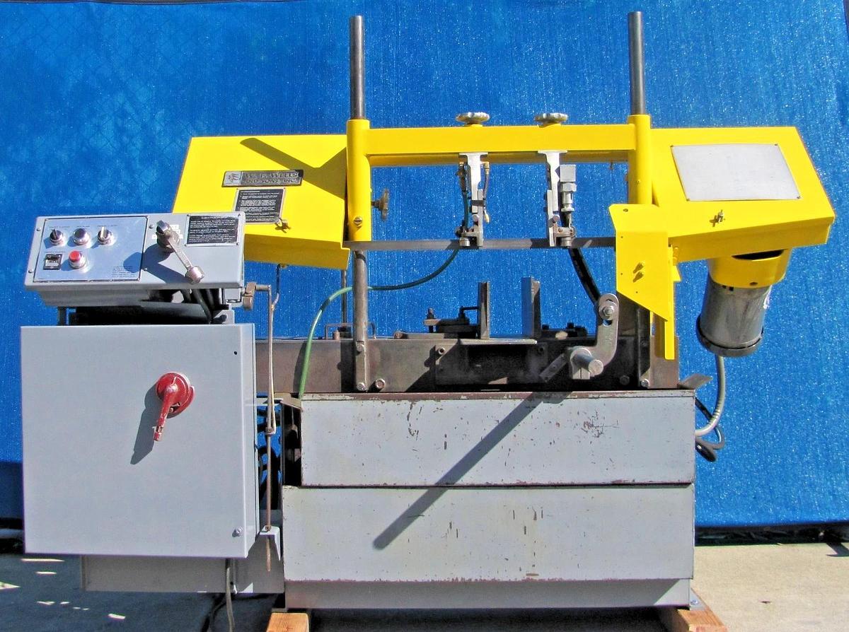 Used W. F. Wells and Sons Horizontal Band Saw Bandsaw with Coolant Pump & New Blade