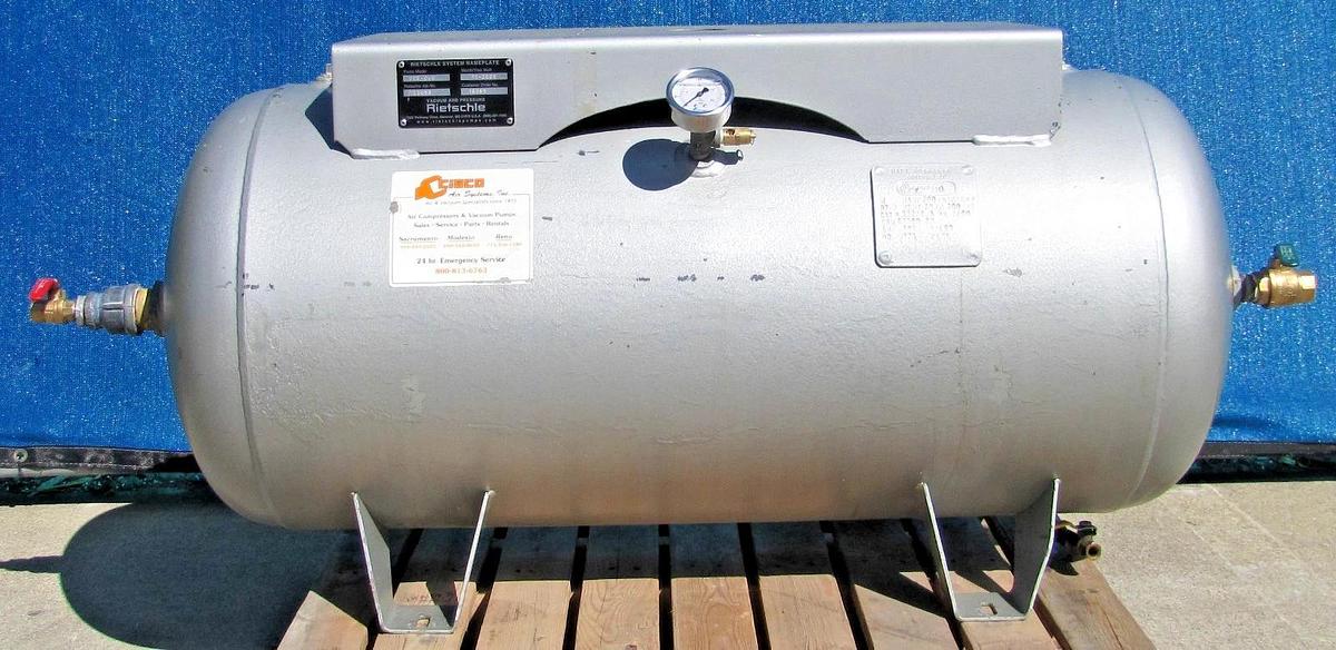 Used Manchester 60 Gallon Air Tank Vessel 200 PSI with Pressure Gauge for Compressor