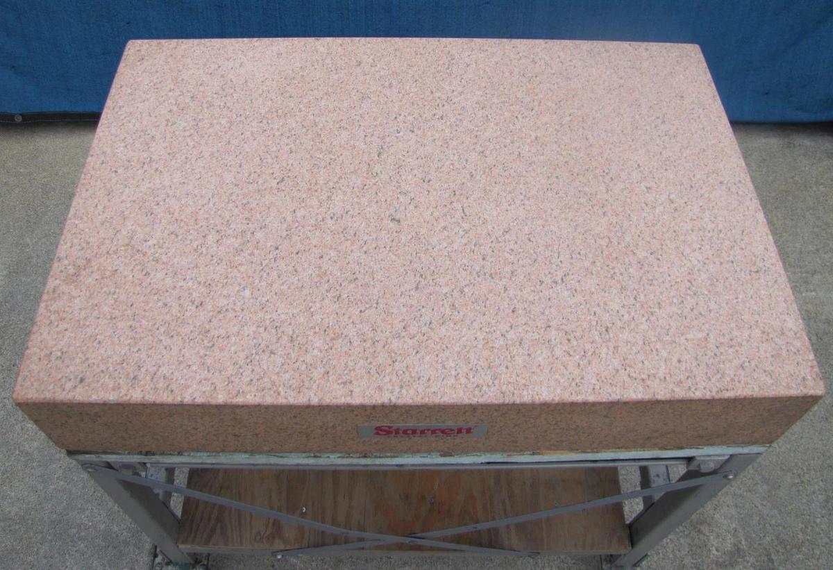 Used Starrett Crystal Pink Granite Surface Plate Inspection Table 36" x 24" Grade AA