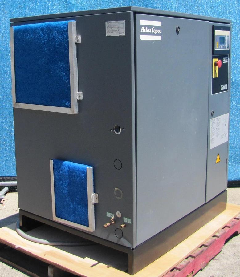 Used Atlas Copco GA11 15 HP Rotary Screw Air Compressor 460V 3 Phase 115 PSI