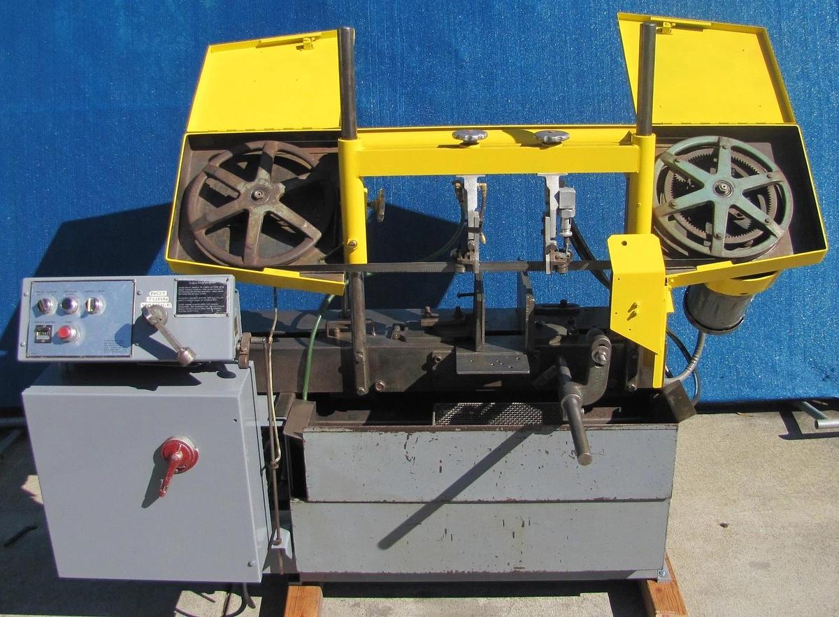 Used W. F. Wells and Sons Horizontal Band Saw Bandsaw with Coolant Pump & New Blade