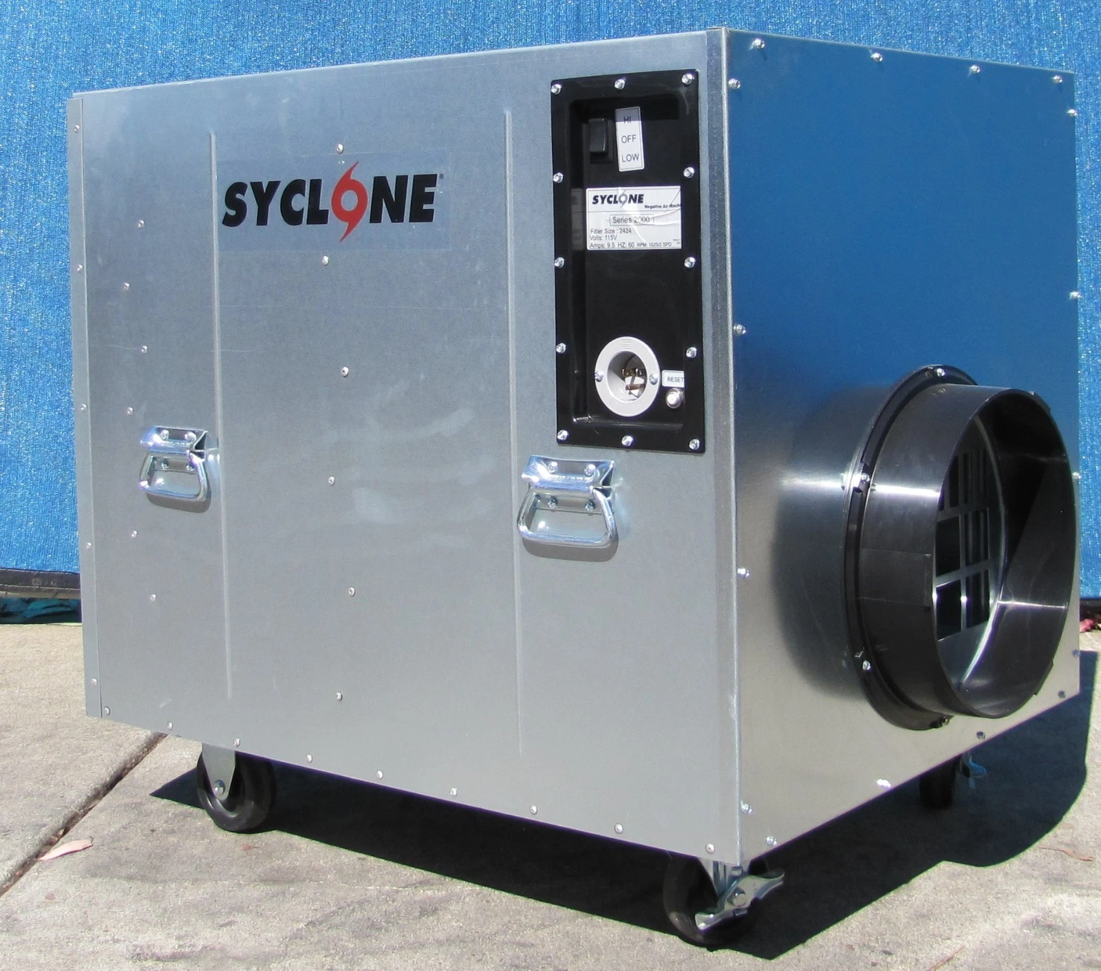 Used Syclone Negative Air Scrubber HEPA Filter 2000 CFM 115V 2 Speed Duct Port 29261
