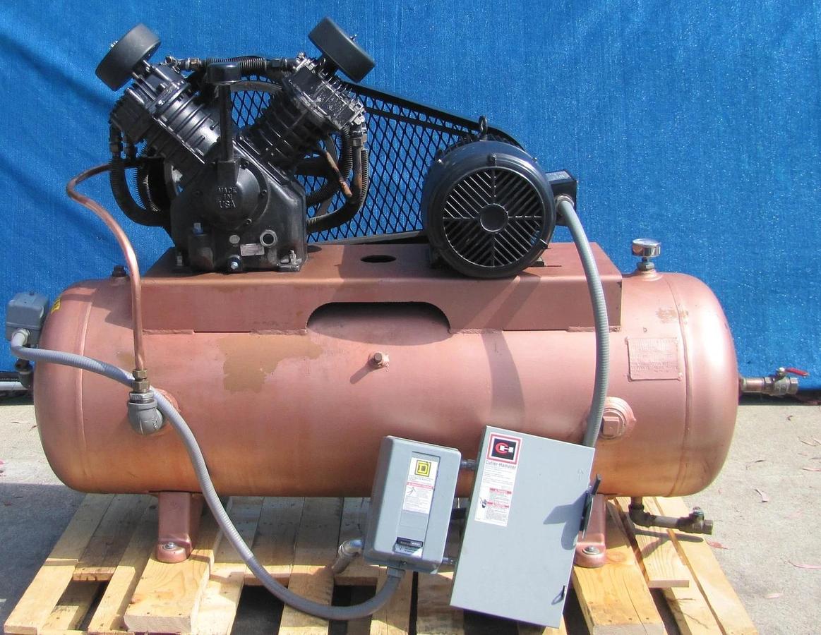 Used Campbell Hausfeld 10HP Piston Air Compressor 80 Gallon Tank 230V 3PH 135 PSI
