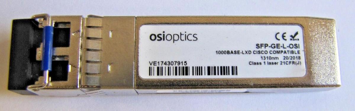 Used Lot of 2 Osioptics SFP-GE-L-OSI Gigabit 1GE 1000Base-LXD Optical Transceiver
