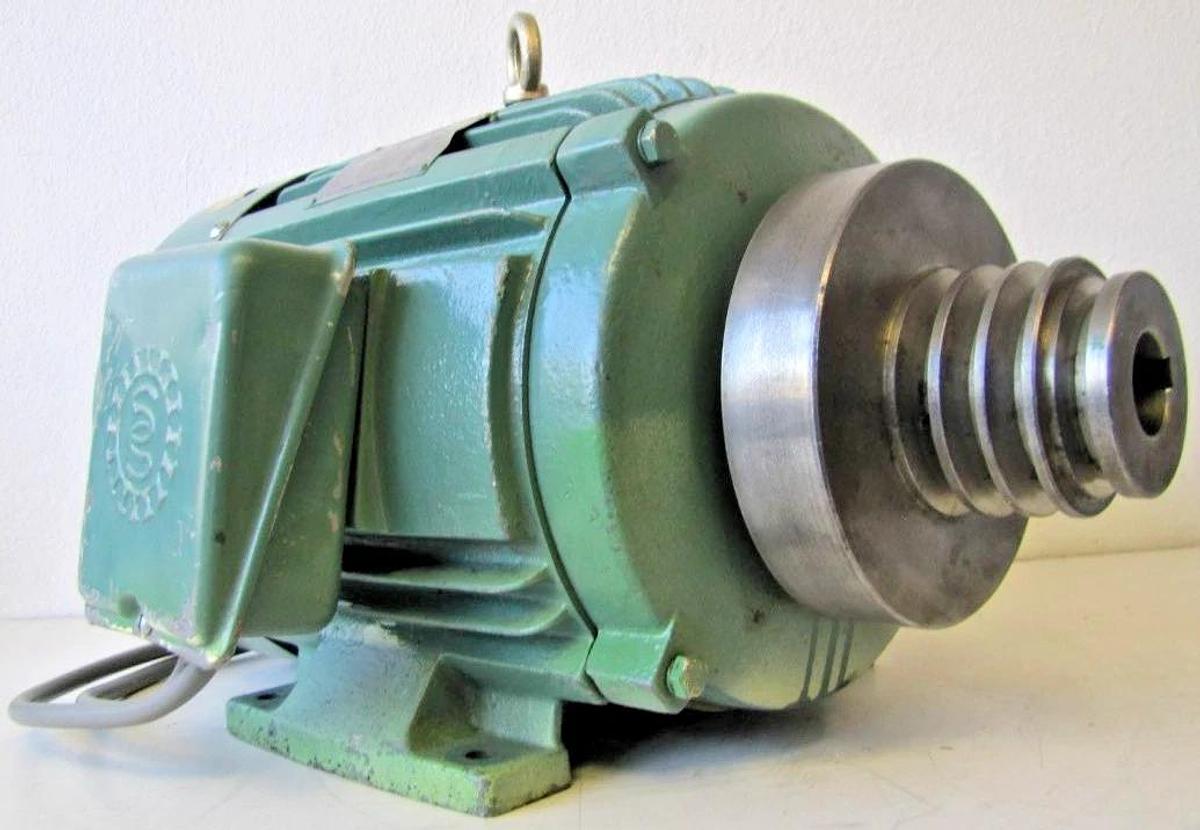 Used Shing Seng 5HP/2.5HP 2-Speed Electric Motor 220V 3 Ph Enco Lathe NCO 405G x 1000