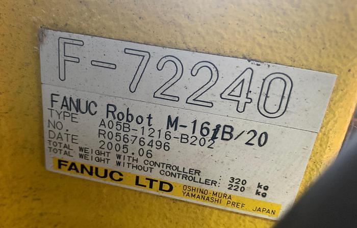 Used FANUC M16iB/20 6 AXIS CNC ROBOT WITH FANUC RJ3IB CONTROLLER